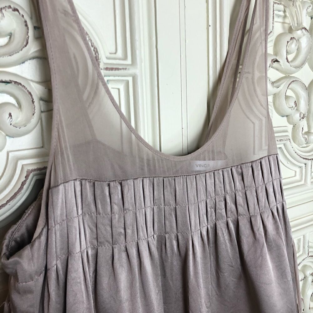 Vince taupe silk sleeveless midi dress size XS - Picture 7 of 8